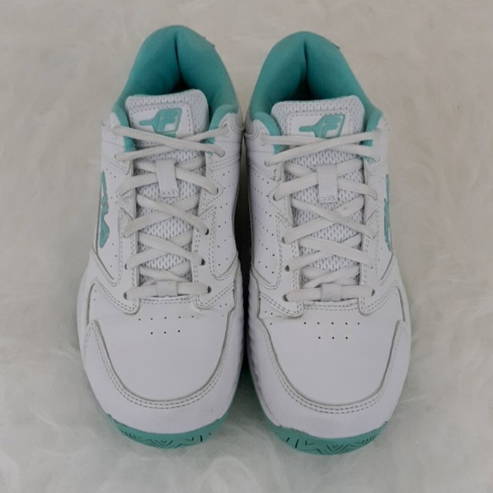 Fila White Sneakers with Teal Accents sz 7 5